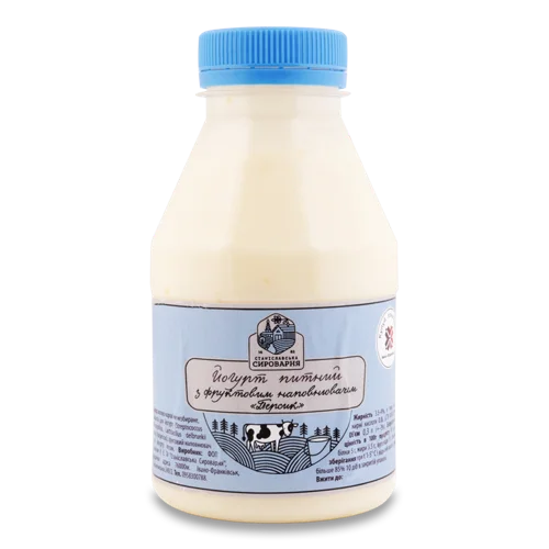 Йогурт Питний Персиковий 3.5-4% Станіславська Сироварня, п/пл 0.3л