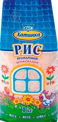 Рис довгий пропарений Хатинка В*, 1кг