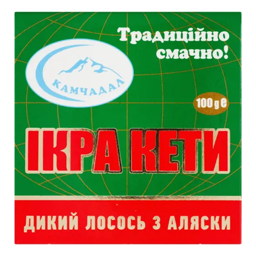 Ікра кети лососева зерниста солена Камчадал 100г