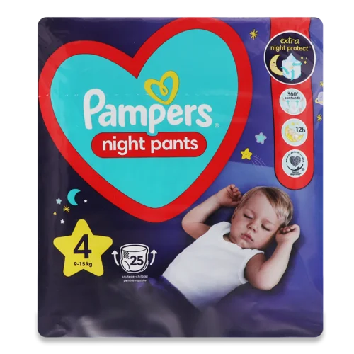 Памперси Трусики 9-15 кг 4 Night Pants Pampers, 25 шт