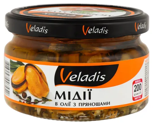 М'ясо мідій в олії з прянощами Veladis 200г