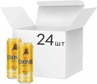 Упаковка пива Eboshi Original світле фільтроване пастеризоване 4.9% 0.5л х 24 шт