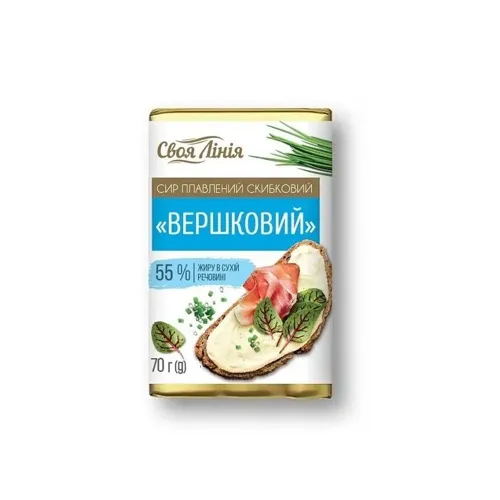 Сир плавлений Своя Лінія Вершковий 55% фольга 70г