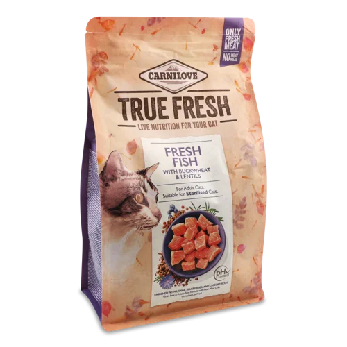 Корм сухий повнораціонний для дорослих котів зі свіжим м'ясом риби True fresh Carnilove, в/к, 1.8 кг