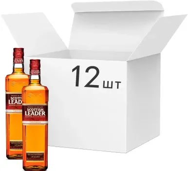 Упаковка виски Scottish Leader 3 роки витримки 40% 0.7 л х 12 шт