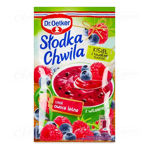 Кисіль Dr.Oetker смак лісових ягід зі шматочками фруктів, 31,5г
