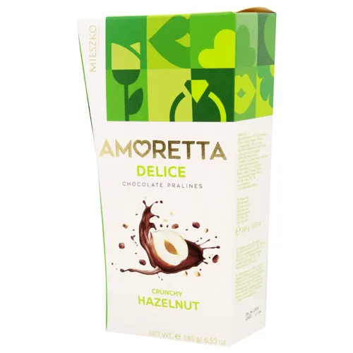 Цукерки шоколадні Mieszko з горіховою начинкою та хрумкою крихтою 185г