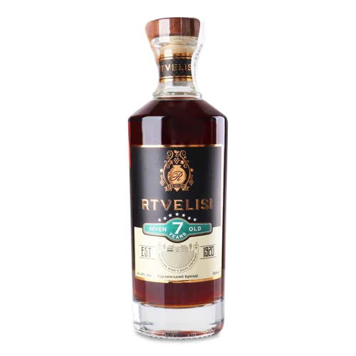 Бренді Вищого Ґатунку Rtvelisi, 7 Років, 40%, П/Пл, 0.5л