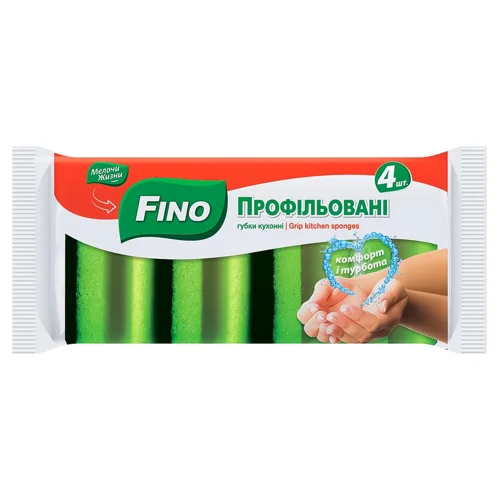 Губки кухонні Fino профільовані 4шт