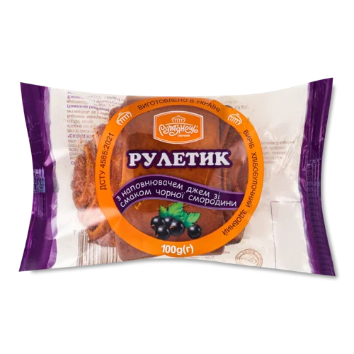 Рулетик З Джемом Чорної Смородини, В/ґ, 100г