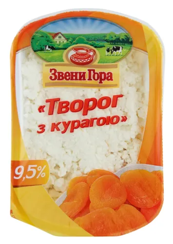 Сир кисломолочний 9.5% з курагою Звени Гора п/у 200г