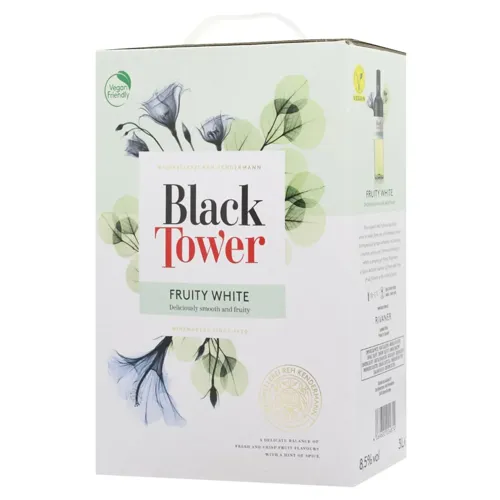 Вино Black Tower Fruity White Rivaner біле напівсолодке 8,5% 3л