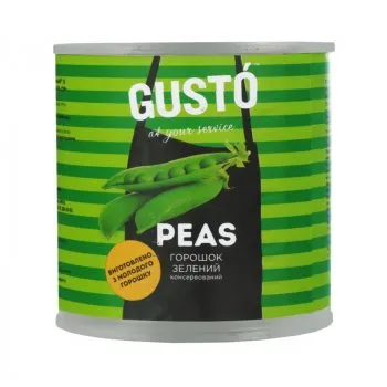 Горошок зелений консервований Густо 460г