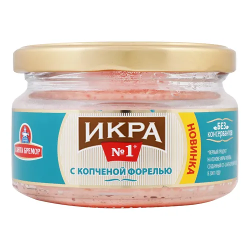 Виріб ікорний рибний Ікра з копченою фореллю Санта Бремор с/б 160г