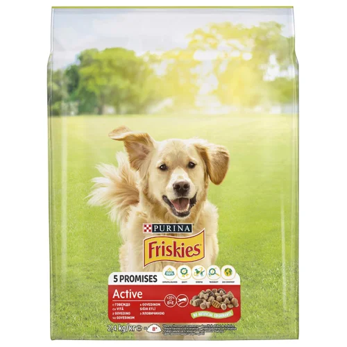 Корм сухий Friskies Active з яловичиною для активних собак 2,4кг