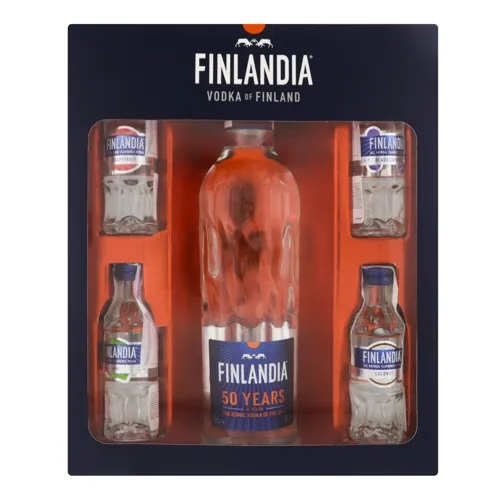 Горілка Finlandia 40% 50мл і 4 смакові мініатюри