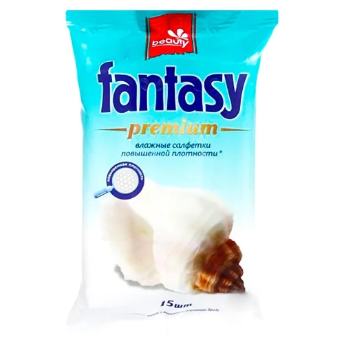 Серветки вологі Fantasy Premium з ароматом морського бризу 15шт