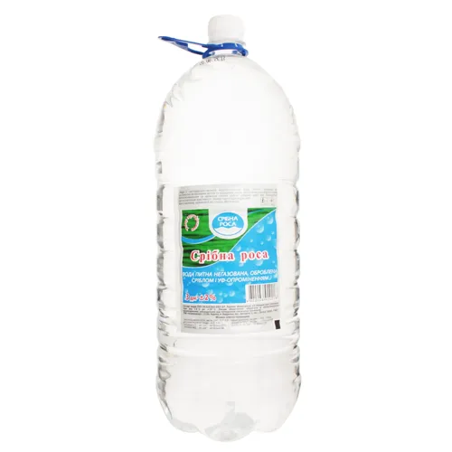 Вода питна оброблена сріблом і УФ-опроміненням негазована Срібна роса 3л