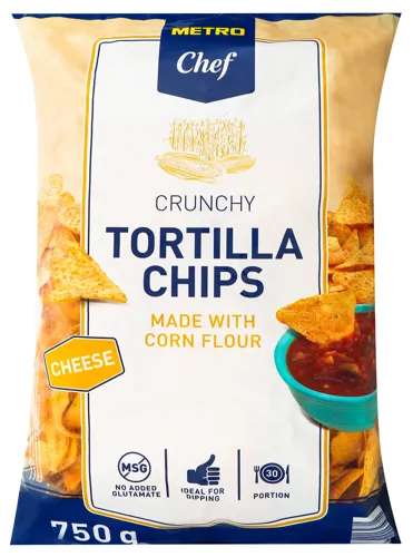 Чіпси Metro Chef Tortilla кукурудзяні зі смаком сиру 750г
