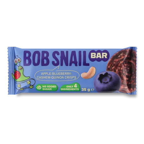 Батончик Bob Snail ябл-чорниця-кеш'ю-кріспи кіноа