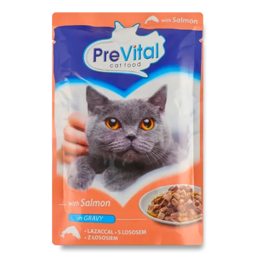 Корм для котів PreVital з лососем у соусі