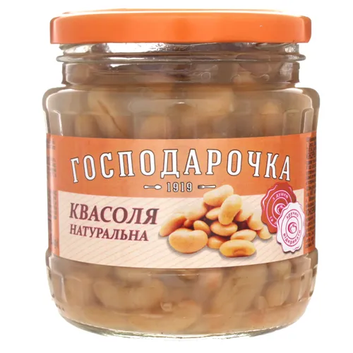 Квасоля натуральна «Господарочка» у скляній банці 460г