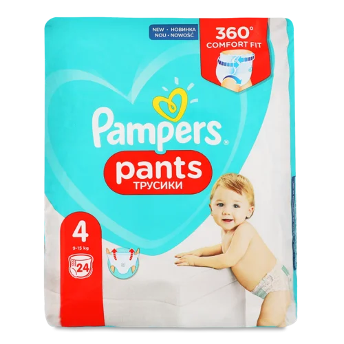 Підгузники-Трусики Для Дітей Одноразові В/ґ 9-15 кг, 24 шт, Pampers