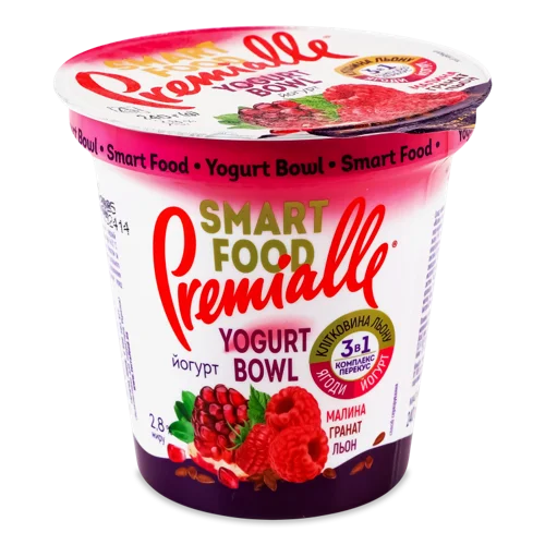 Йогурт 2.8% Малина-Гранат-Льон, в/ґ, 240г