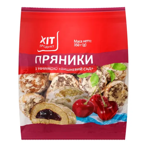 Пряники з начинкою Вишневий сад Хіт продукт м/у 350г