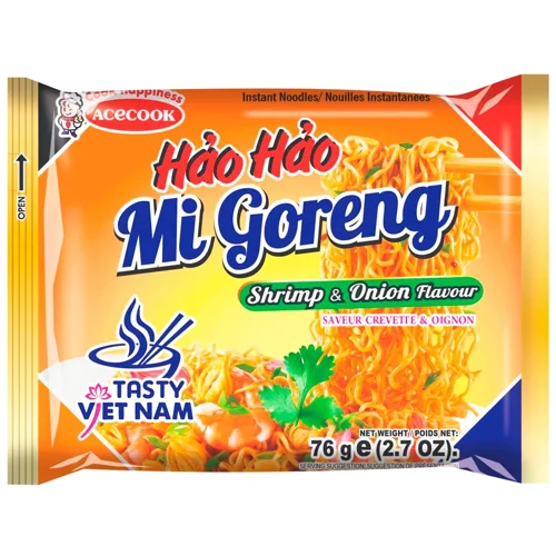 Локшина швидкого приготування Hao Hao зі смаком креветки зі смаженою цибулею 76г