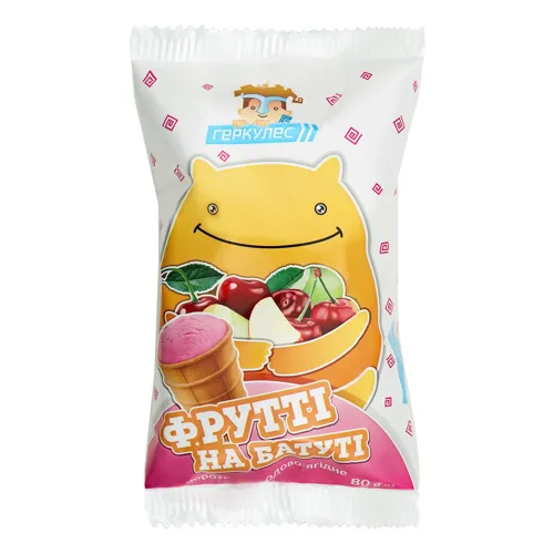 Морозиво плодово-ягідне Фрутті на батуті Геркулес м/у 80г