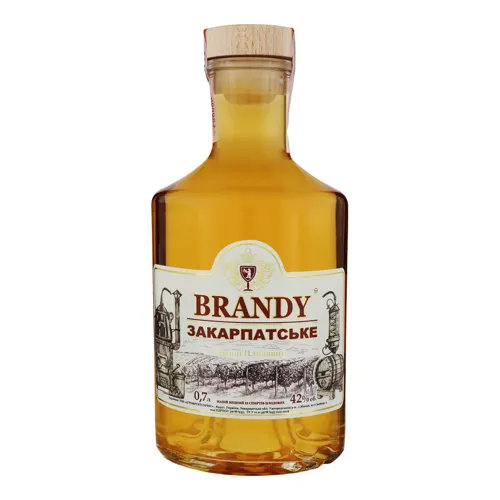 Бренді 0.7л 42% зі спиртів плодових Плодовий Brandy Закарпатське пл