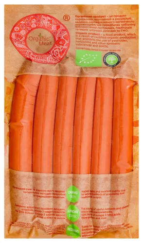 Сосиски органічні з молоком вищого сорту