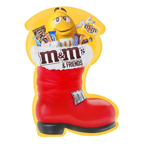 Набір драже, батончиків, цукерок та печива Новорічний чобіт M&M's&Friends к/у 182г