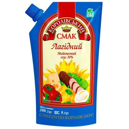 Соус майонезний Королівський Смак Лагідний 30% 300г