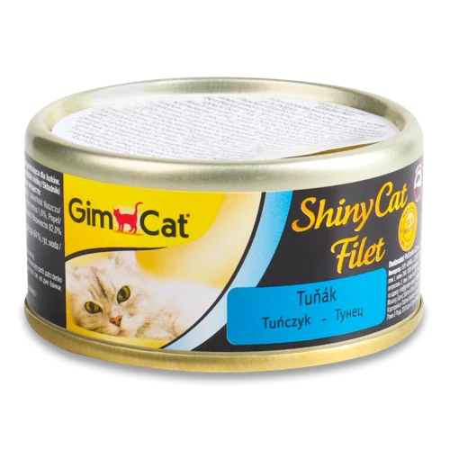 Корм Консервований Для Котів Усіх Порід Тунець Filet Shiny Cat GimCat, З/б 70г