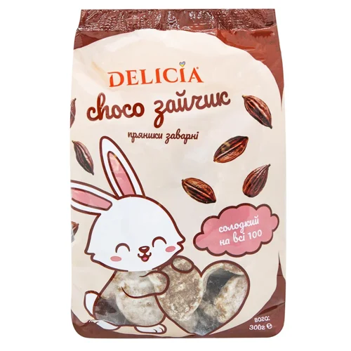 Пряники Delicia Choco зайчик заварні 300г