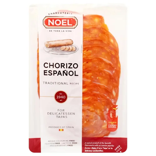 Ковбаса Noel Chorizo Espanol сиров'ялена нарізка 80г