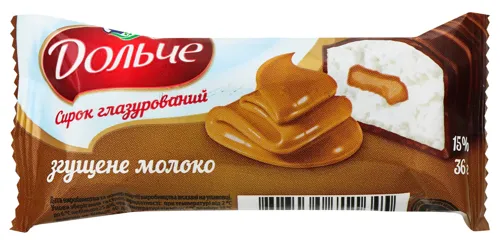 Сирок глазурований 15% Згущене молоко Дольче м/у 36г