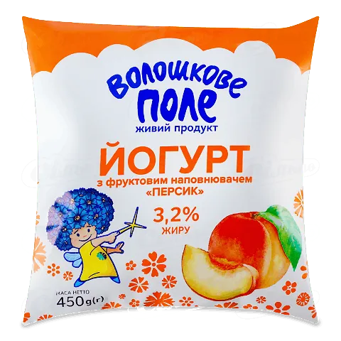 Йогурт «Волошкове поле» персик 3,2%, 450г