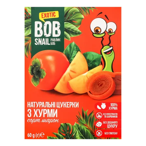 Цукерки натуральні фруктові З хурми сорт Шарон Bob Snail к/у 60г
