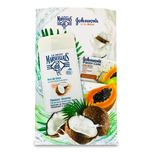 Гель для Душу Прованс Екзотик Le Petit Marseillais 250мл, Мило Vita-Rich Body Care Johnson's 125г