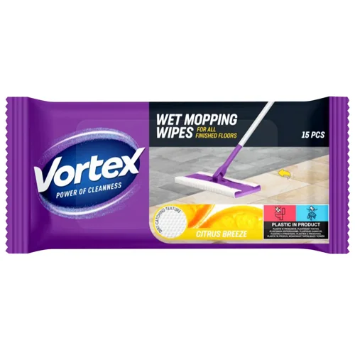 Серветки вологі Vortex Цитрусовий бриз для підлоги 15шт
