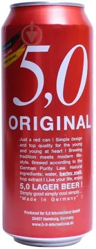 Пиво 5.0 Original Лагер світле 5,4% 0,5л