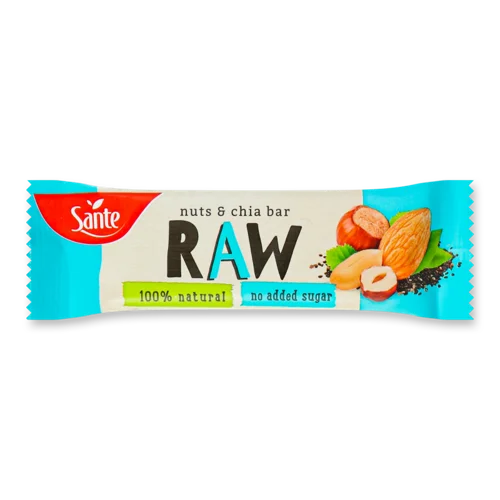 Батончик Sante Raw, Фруктовий З Орехами Та Чіа, в/ґ, 40г