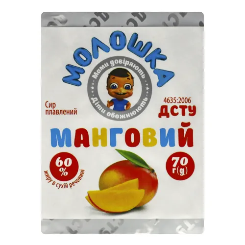 Сир плавлений 60% Манговий Молошка м/у 70г