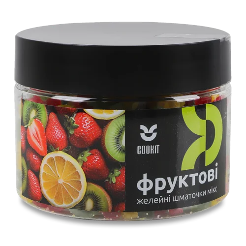 Желейні Шматочки Фруктовий Мікс Cookit, Пластикова Пляшка, 140г