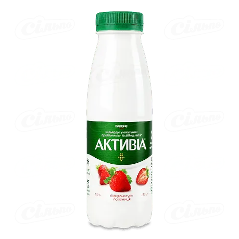 Біфідойогурт Активіа полуниця питний 1,5% пл, 290г