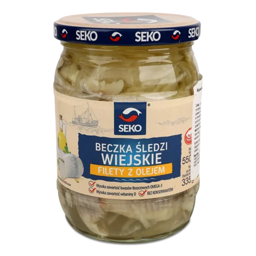Філе Оселедця Мариноване В Олії Секо, Скляна Банка 550г