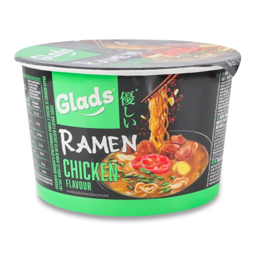 Локшина Швидкого Приготування з Соусом Курки, Рамен Glads, 105 г, в/ґ
